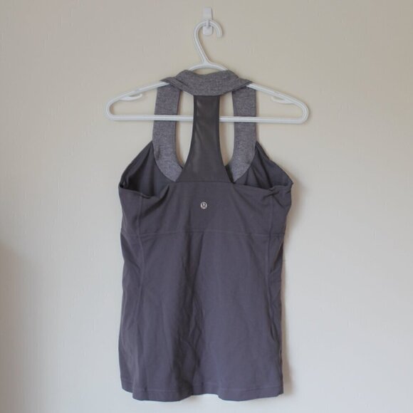 Lululemon Scoop Neck Tank Magnum / Heathered Pigeon Size 10 - Picture 5 of 5